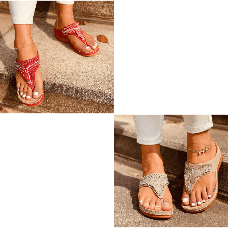 Women Crystal Rhinestones Bling Comfortable Soft Sole Casual Flip Flops Slide Sandals