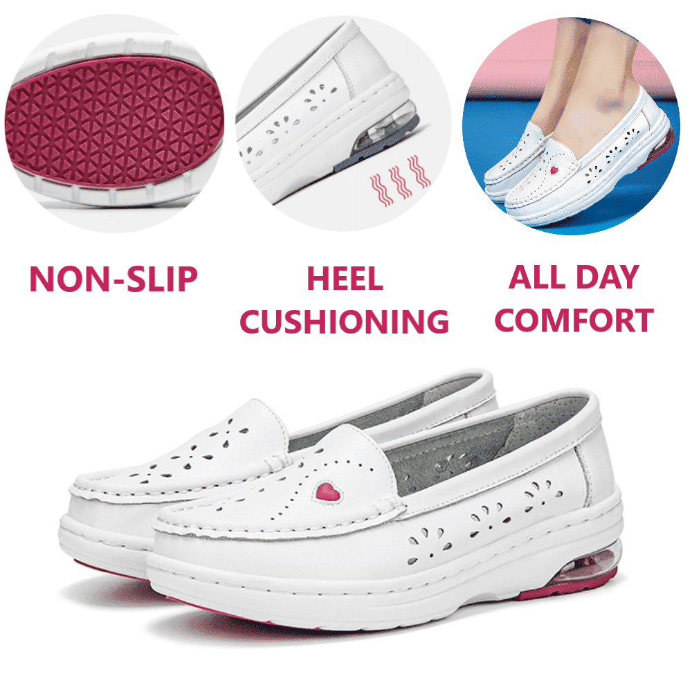 Women's Nursing Shoes Best Slip-Resistant Shoes for Nurses Plantar Fasciitis Lightweight Comfort Slip On Healthcare Professional Footwear