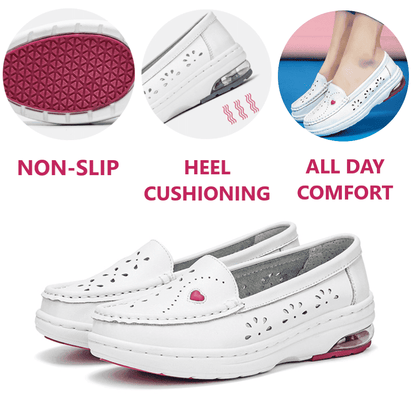 Women's Nursing Shoes Best Slip-Resistant Shoes for Nurses Plantar Fasciitis Lightweight Comfort Slip On Healthcare Professional Footwear