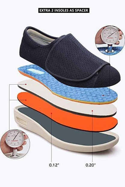 Wide Velcro Shoes for Diabetic Swollen Feet Flat Edema Plantar Fasciitis Bunions Women Comfortable Orthopedic Walking Shoes Plus Size Laura