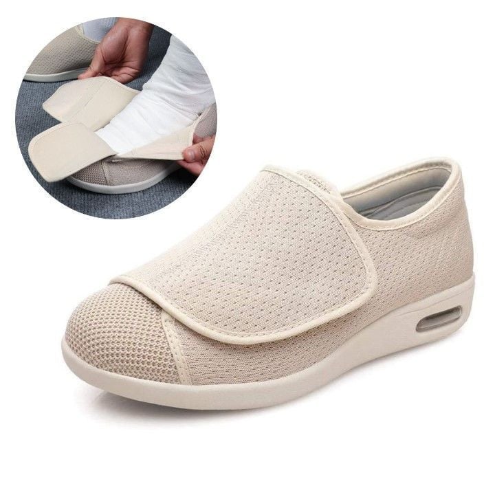 Wide Velcro Shoes for Diabetic Swollen Feet Flat Edema Plantar Fasciitis Bunions Women Comfortable Orthopedic Walking Shoes Plus Size Laura