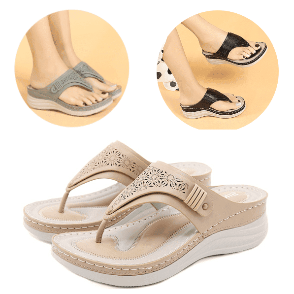 Sally - Summer Walking Soft Footbed Thong Sandals