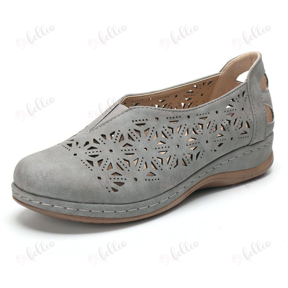 Vintage Leather Elastic Comfy Memory Foam Slip On