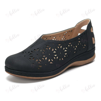 Vintage Leather Elastic Comfy Memory Foam Slip On