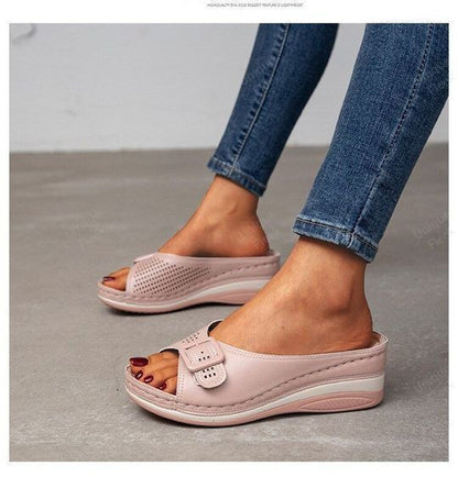 LEATHER SOFT FOOTBED ARCH-SUPPORT SANDALS