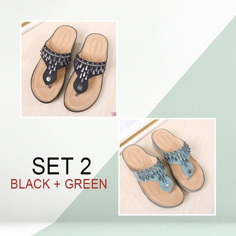 Rhinestone Lightweight Comfy Sandals