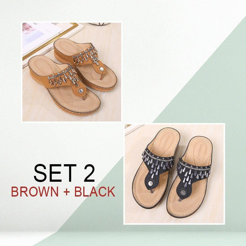 Rhinestone Lightweight Comfy Sandals