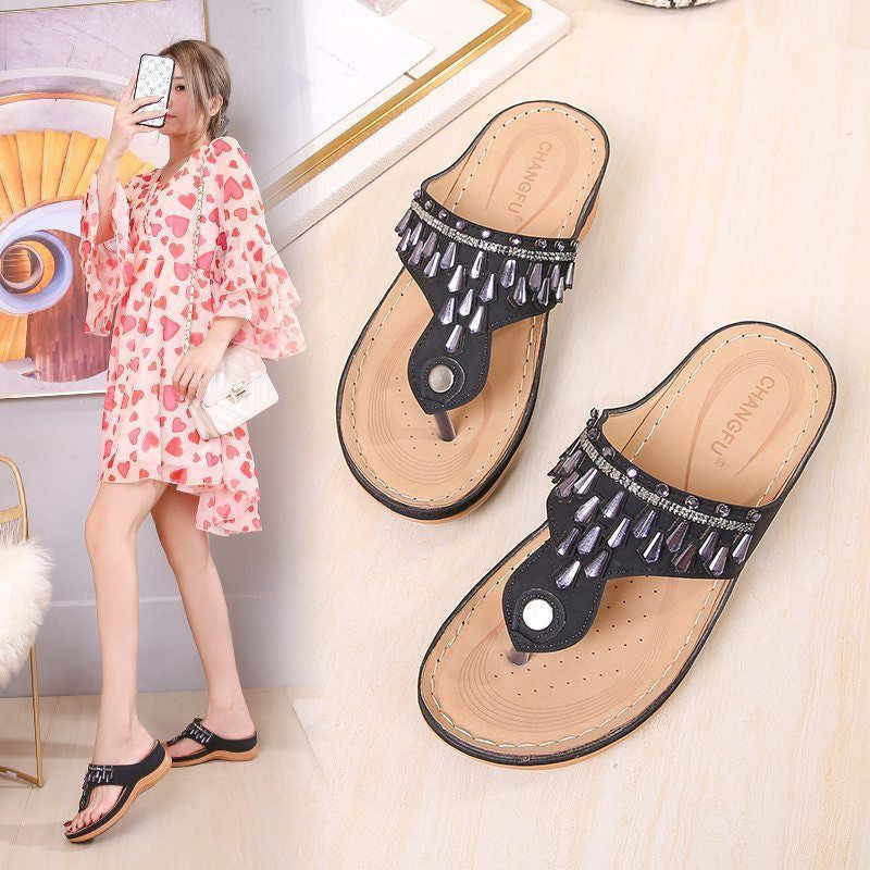 Rhinestone Lightweight Comfy Sandals