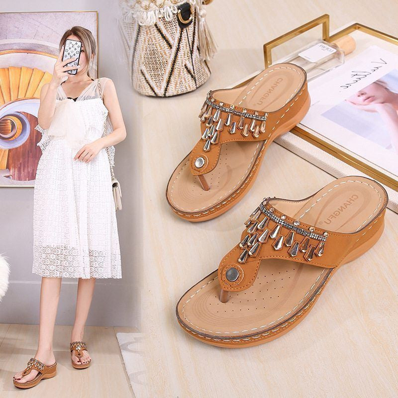 Rhinestone Lightweight Comfy Sandals