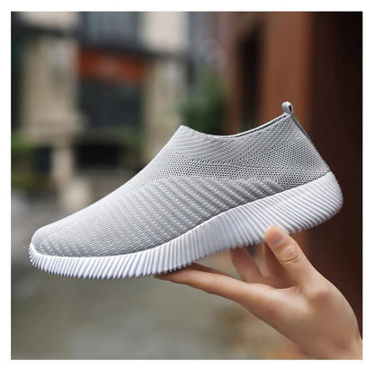 Women Toe Box Breathable Laceless Comfortable Sporty Slip on Sneaker Shoes