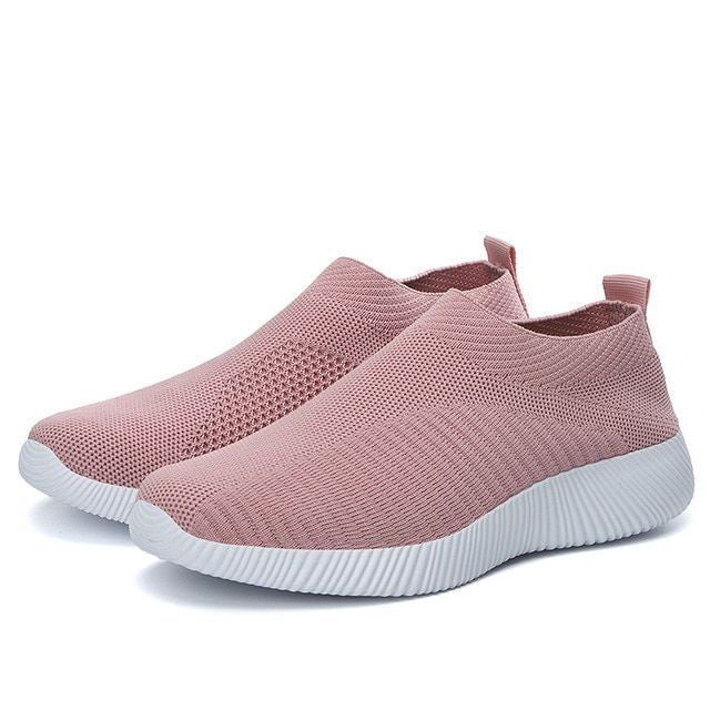 Women's Crystal Laceless Air Cushion Orthopedic Toe Box Slip On Sneaker Walking Shoes