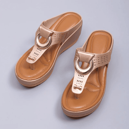 Platform Orthopedic Sandals For Women Waterproof Comfy Arch Support Beach Flip-flops