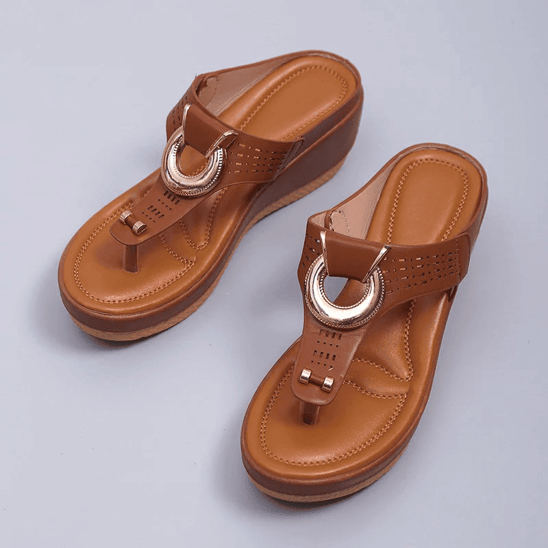 Platform Orthopedic Sandals For Women Waterproof Comfy Arch Support Beach Flip-flops