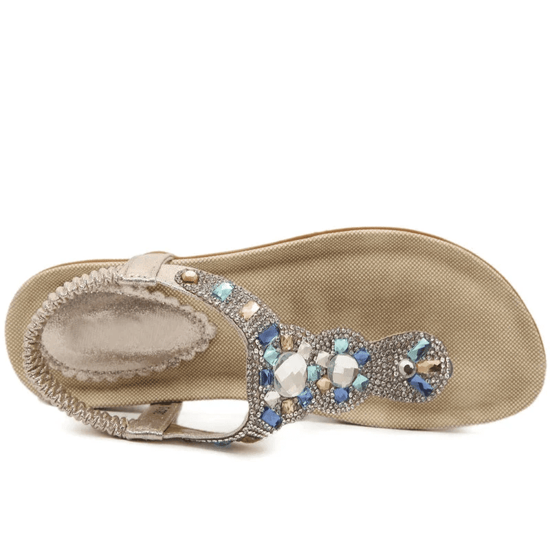 Sandals For Women Flat Rhinestone Back Strap Comfy Sole Trendy Summer