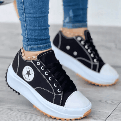 Orthopedic Comfortable Canvas Hike Platform Sneakers Shoes for Women