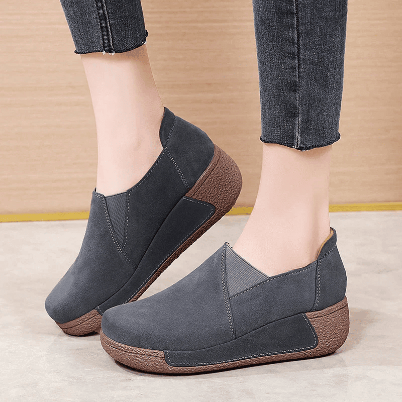  Platform Slip On Loafers Comfort Wedge Casual Shoes