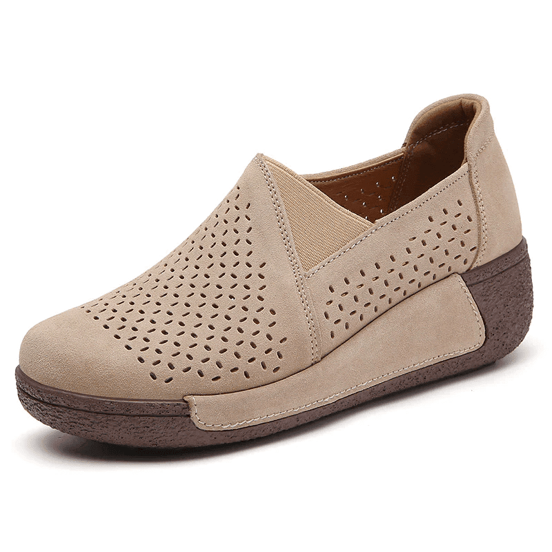  Platform Slip On Loafers Comfort Wedge Casual Shoes