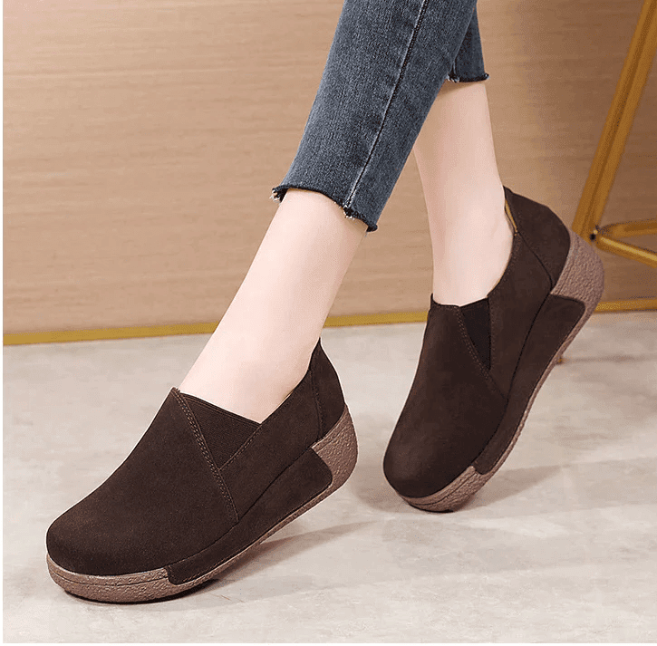  Platform Slip On Loafers Comfort Wedge Casual Shoes