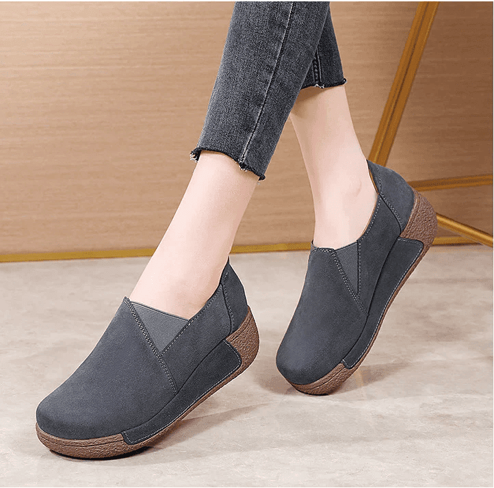  Platform Slip On Loafers Comfort Wedge Casual Shoes