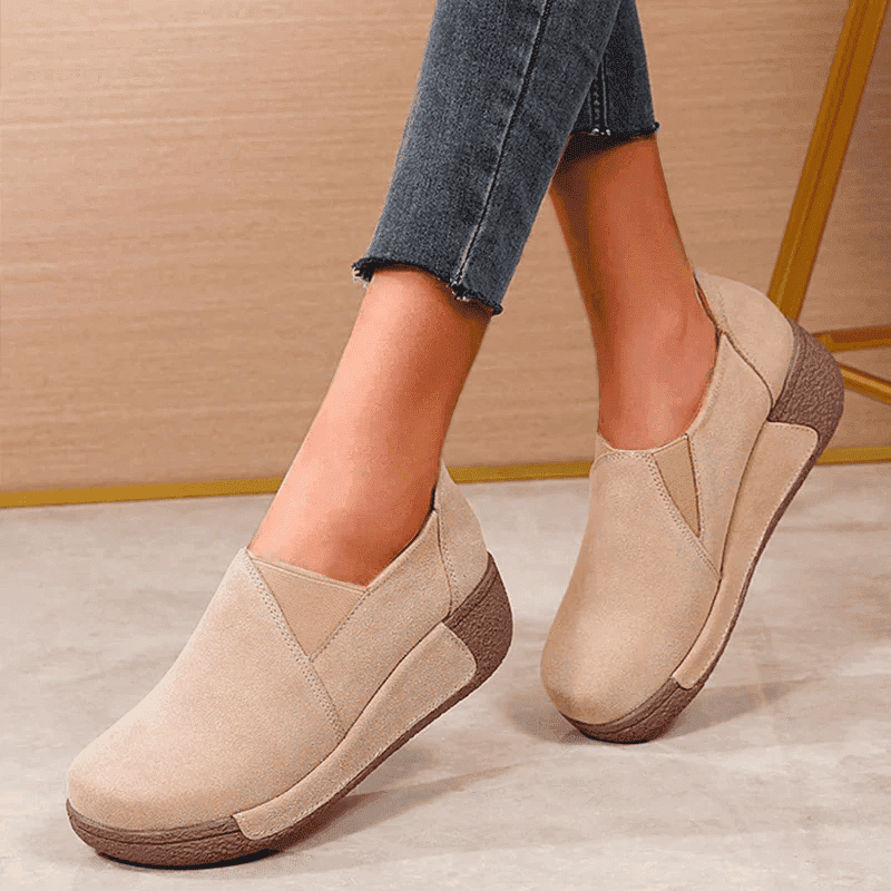  Platform Slip On Loafers Comfort Wedge Casual Shoes