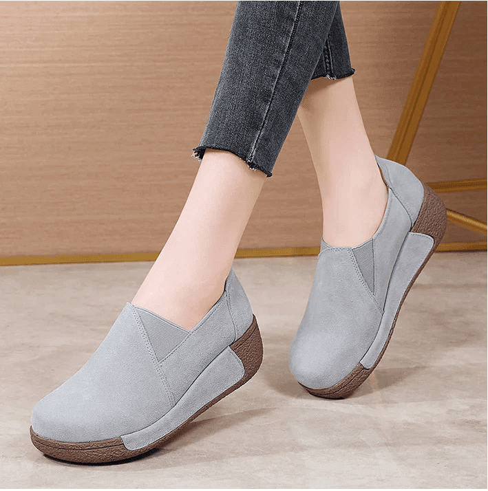  Platform Slip On Loafers Comfort Wedge Casual Shoes