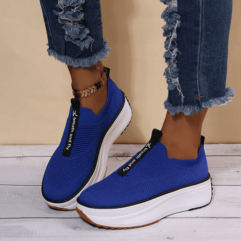  Air Mesh Fabric Platform Breathable Outdoor Women Casual Shoes