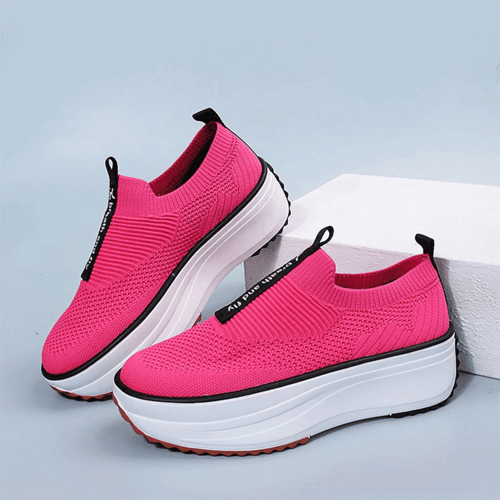  Air Mesh Fabric Platform Breathable Outdoor Women Casual Shoes