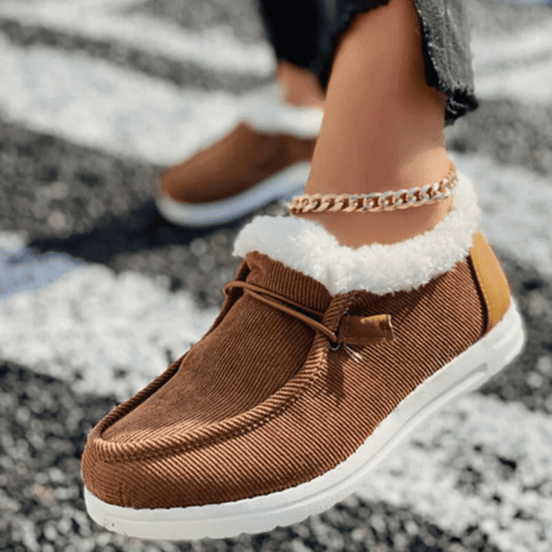  Cozy Faux Fur Orthopedic Walking Winter Flat Shoes for Women