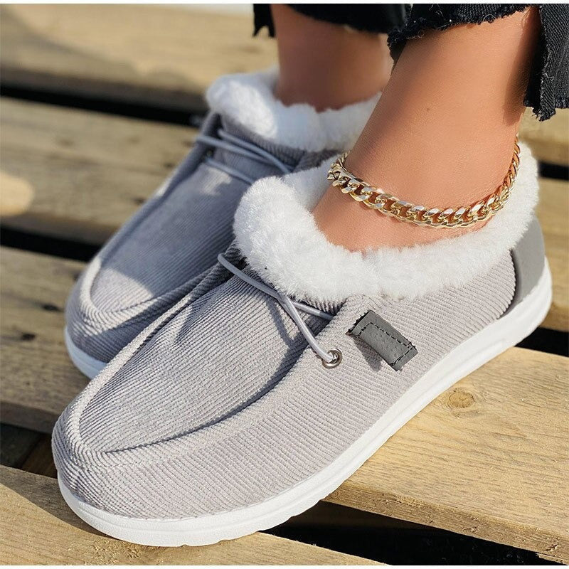  Cozy Faux Fur Orthopedic Walking Winter Flat Shoes for Women