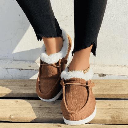  Cozy Faux Fur Orthopedic Walking Winter Flat Shoes for Women