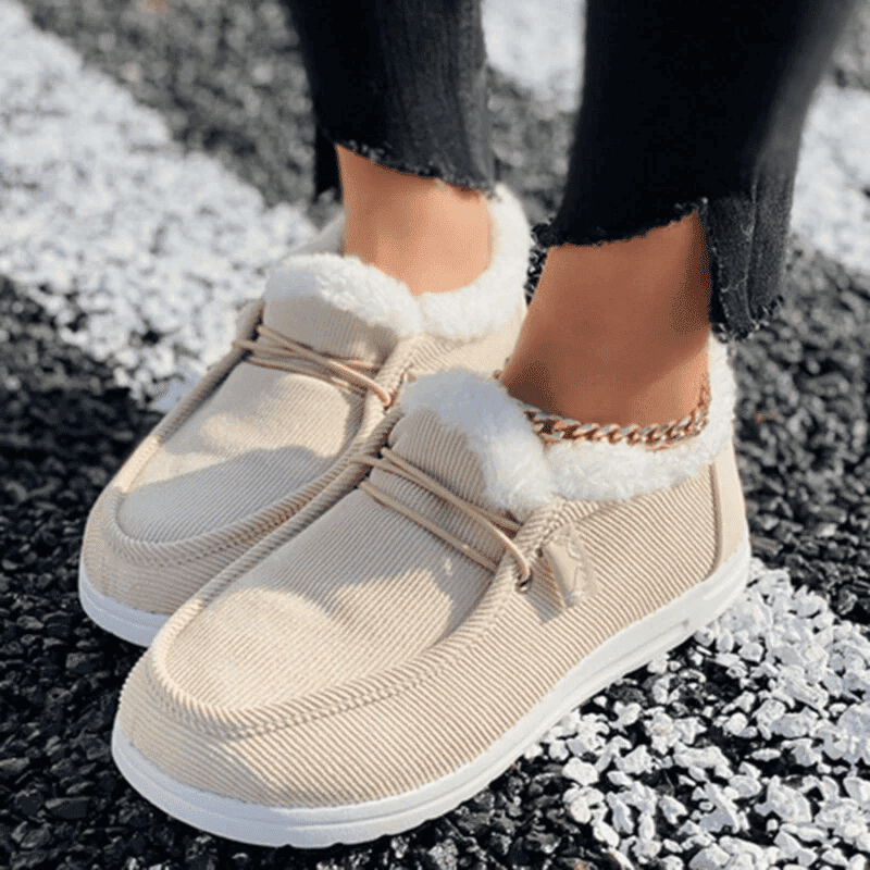  Cozy Faux Fur Orthopedic Walking Winter Flat Shoes for Women