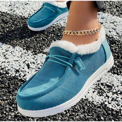  Cozy Faux Fur Orthopedic Walking Winter Flat Shoes for Women