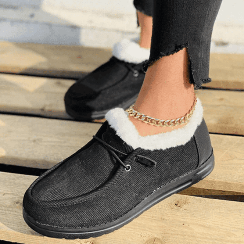  Cozy Faux Fur Orthopedic Walking Winter Flat Shoes for Women