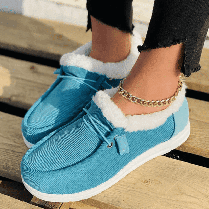  Cozy Faux Fur Orthopedic Walking Winter Flat Shoes for Women