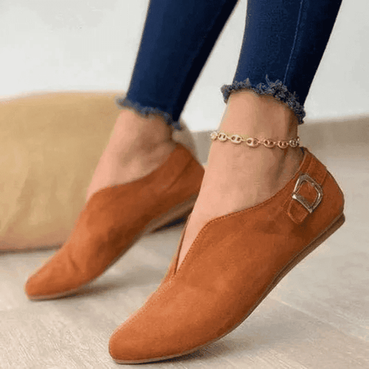  Elegant Suede Leather Flat Walking Shoes for Women