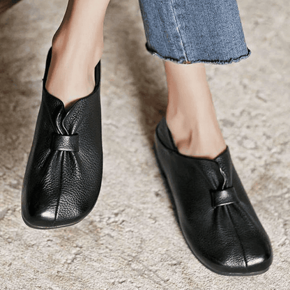  Butterfly Knot Soft Slip-on Leather Shoes