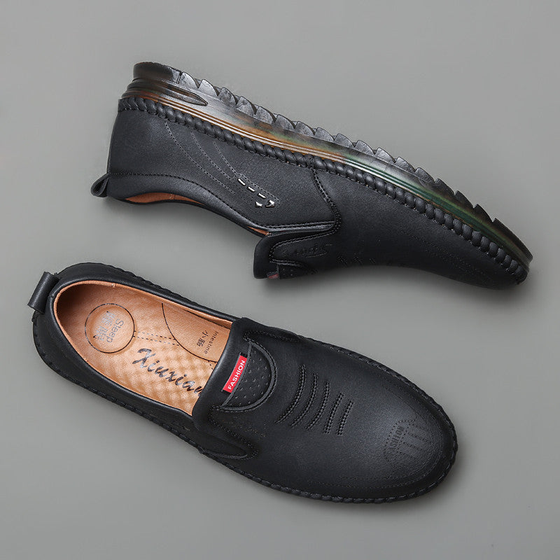  Handcraft Italian Leather Shark Soles Fashion Loafers Shoes