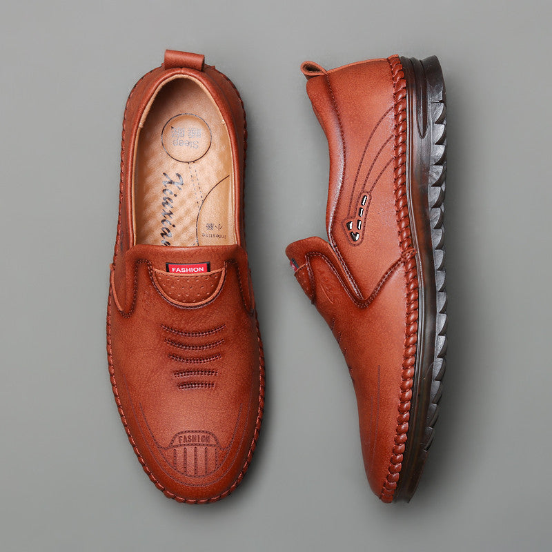  Handcraft Italian Leather Shark Soles Fashion Loafers Shoes