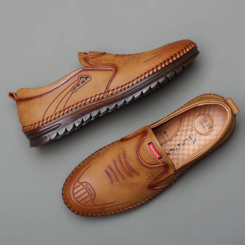  Handcraft Italian Leather Shark Soles Fashion Loafers Shoes