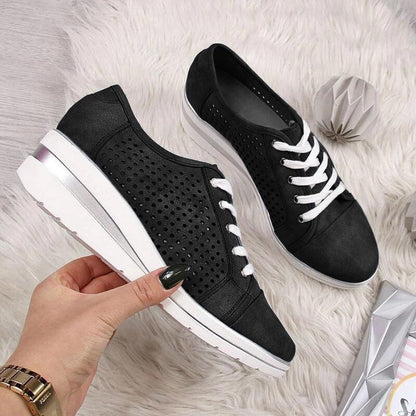  Breathable Leather Comfortable Layered Lugged Soles Women Casual Shoes