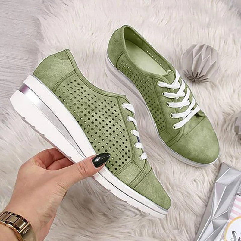  Breathable Leather Comfortable Layered Lugged Soles Women Casual Shoes