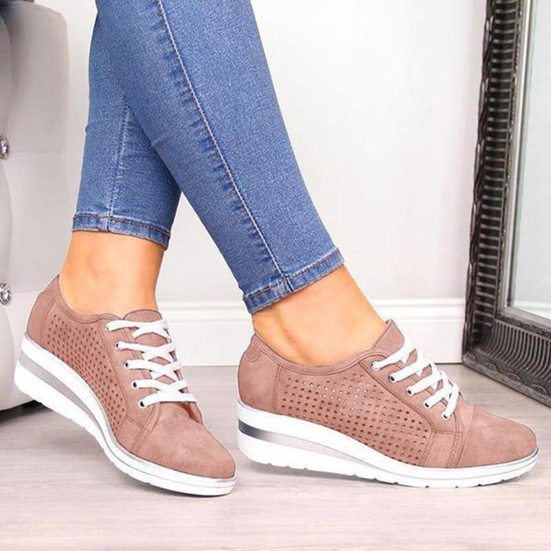  Breathable Leather Comfortable Layered Lugged Soles Women Casual Shoes