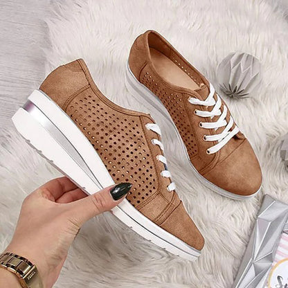  Breathable Leather Comfortable Layered Lugged Soles Women Casual Shoes