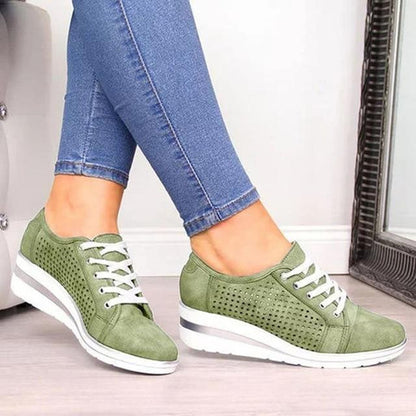  Breathable Leather Comfortable Layered Lugged Soles Women Casual Shoes