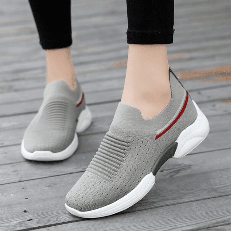  Fashion Striped Springy Knitting Comfortable Platform Casual Shoes For Women