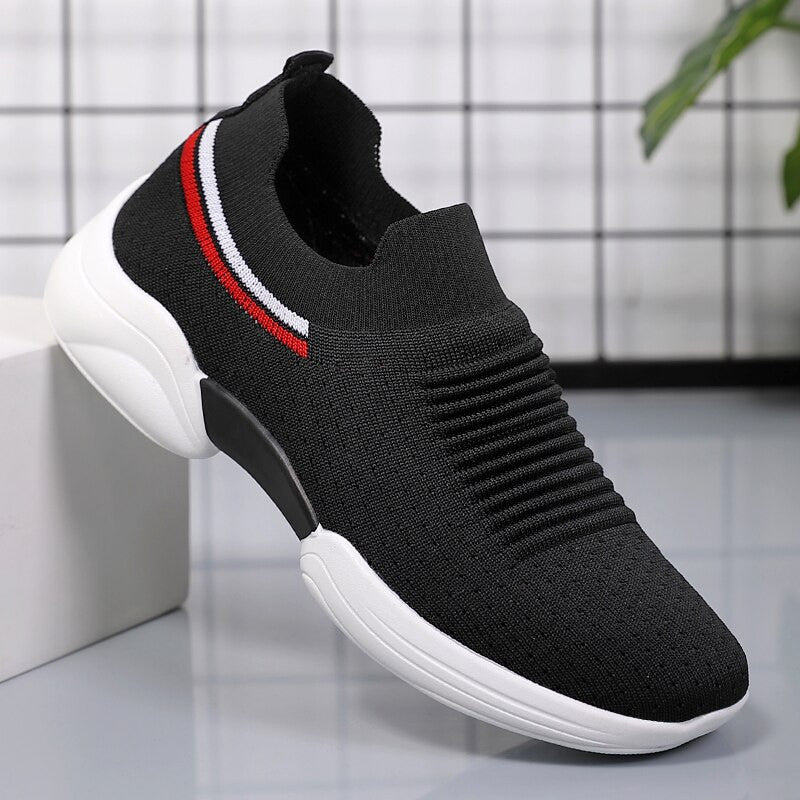  Fashion Striped Springy Knitting Comfortable Platform Casual Shoes For Women