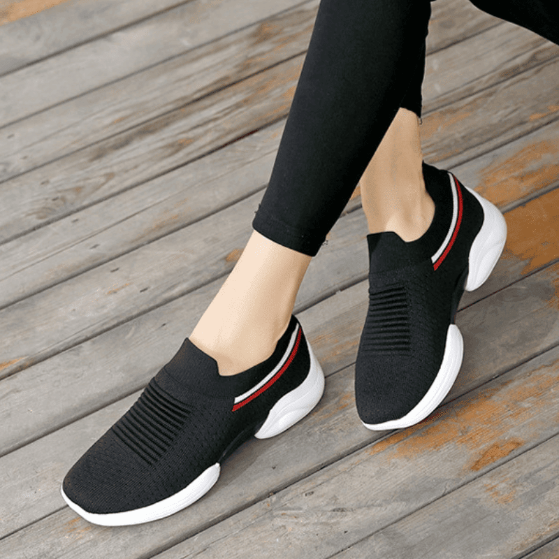  Fashion Striped Springy Knitting Comfortable Platform Casual Shoes For Women