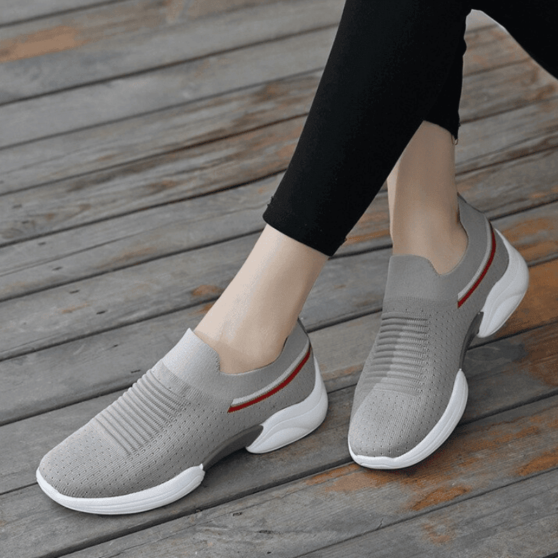  Fashion Striped Springy Knitting Comfortable Platform Casual Shoes For Women