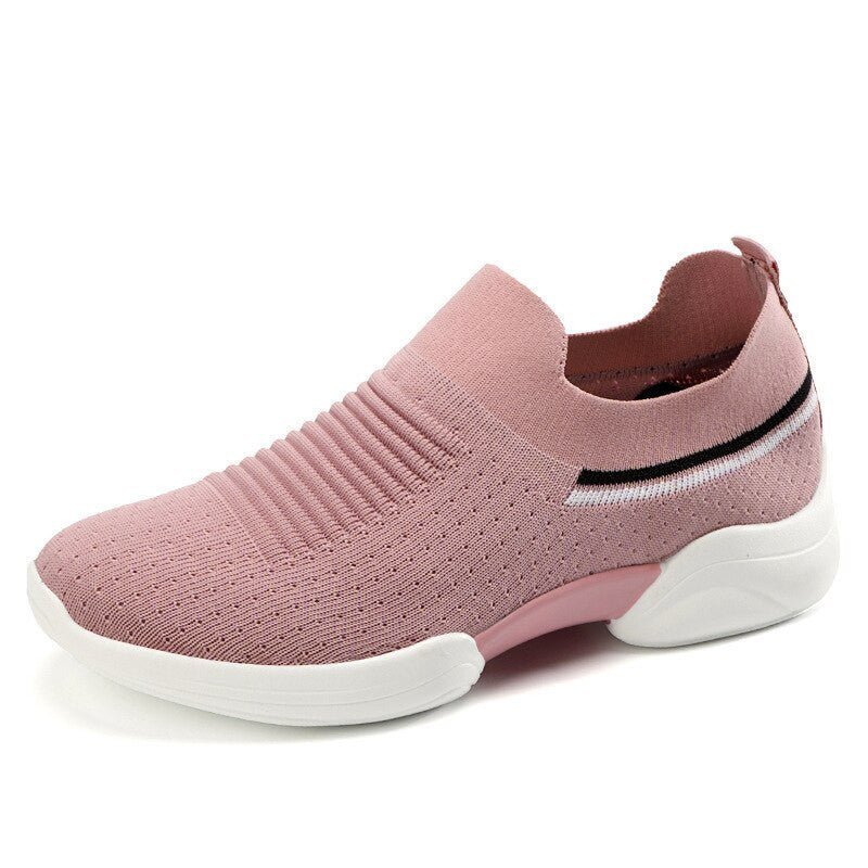  Fashion Striped Springy Knitting Comfortable Platform Casual Shoes For Women