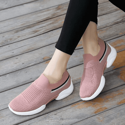  Fashion Striped Springy Knitting Comfortable Platform Casual Shoes For Women